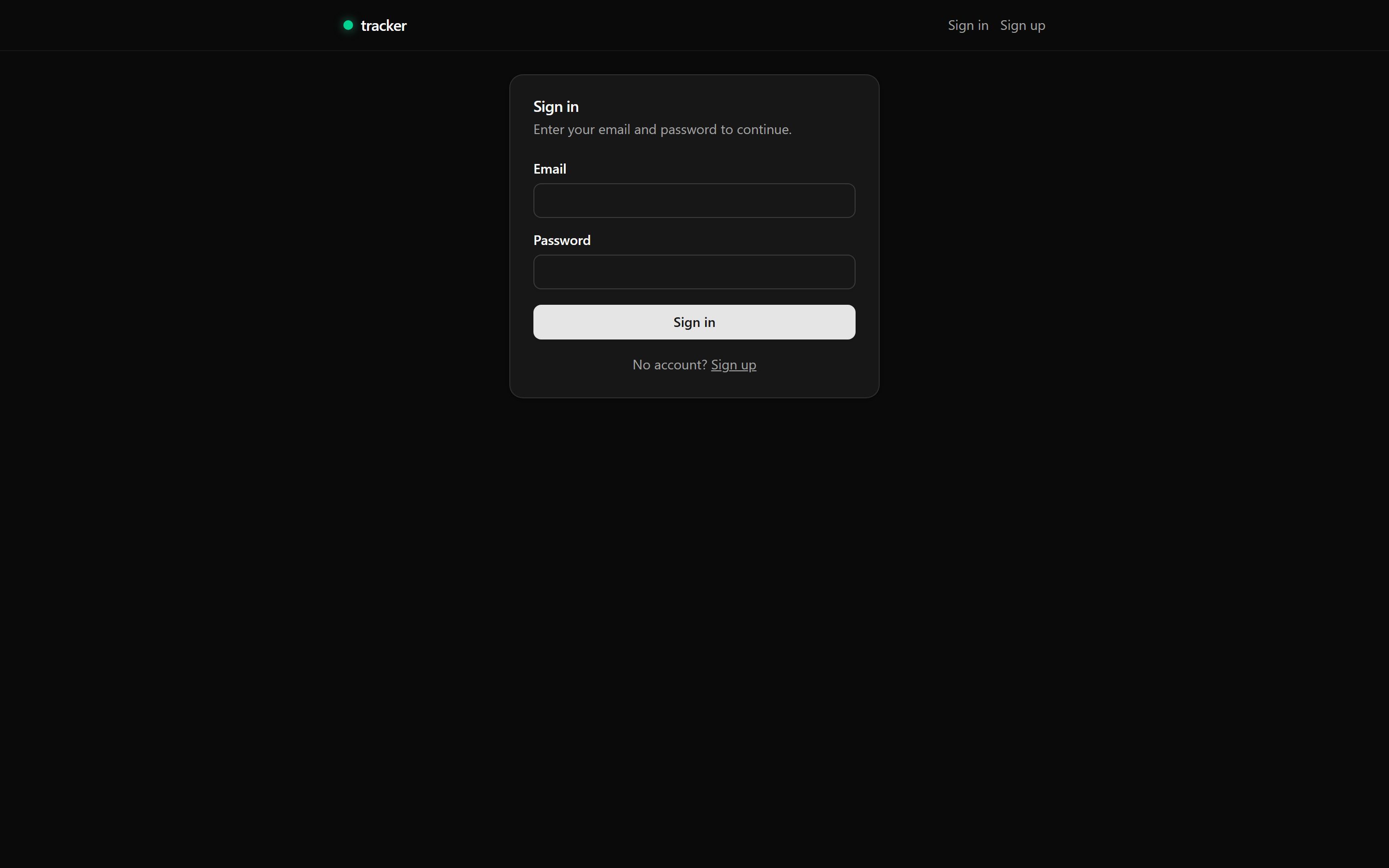 Tracker screenshot